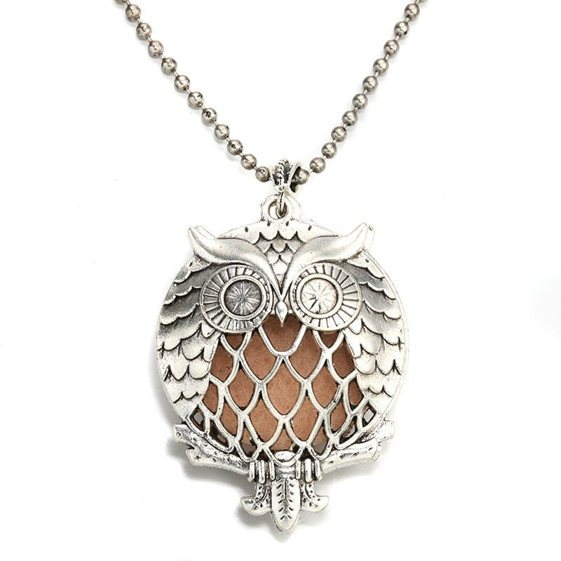 Hollow Owl and Tree DIY Aromatherapy Essential Oil Necklace