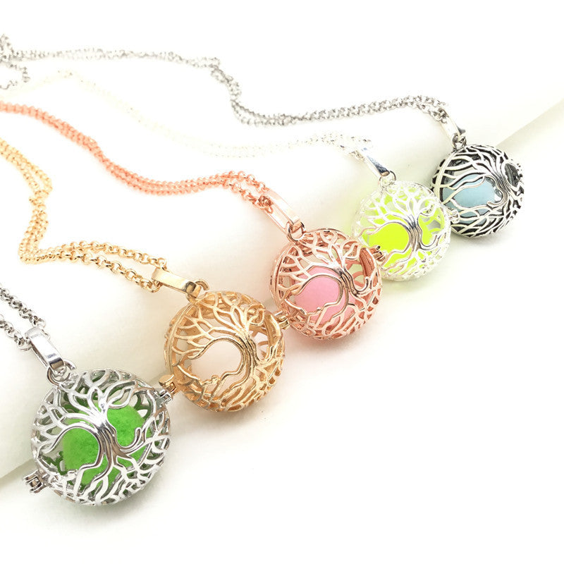Vintage Tree of Life Aromatherapy Necklace Essential Oil Sachet Ball