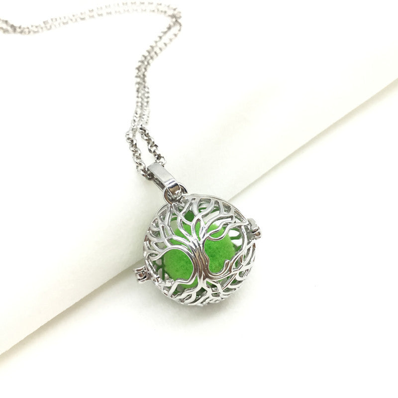 Vintage Tree of Life Aromatherapy Necklace Essential Oil Sachet Ball