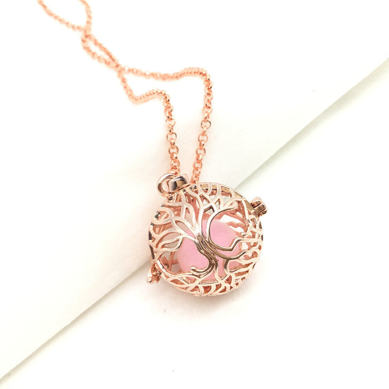 Vintage Tree of Life Aromatherapy Necklace Essential Oil Sachet Ball