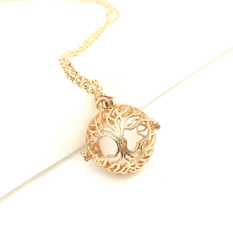 Vintage Tree of Life Aromatherapy Necklace Essential Oil Sachet Ball