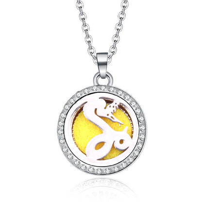 Women's Aromatherapy Oil Round Necklace