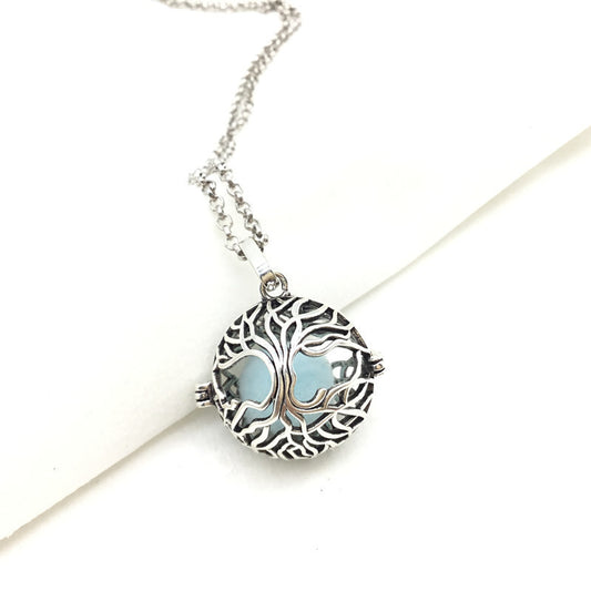 Vintage Tree of Life Aromatherapy Necklace Essential Oil Sachet Ball