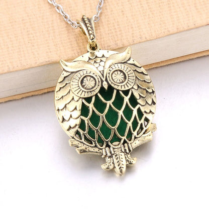 Hollow Owl and Tree DIY Aromatherapy Essential Oil Necklace