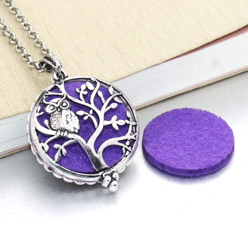 Hollow Owl and Tree DIY Aromatherapy Essential Oil Necklace