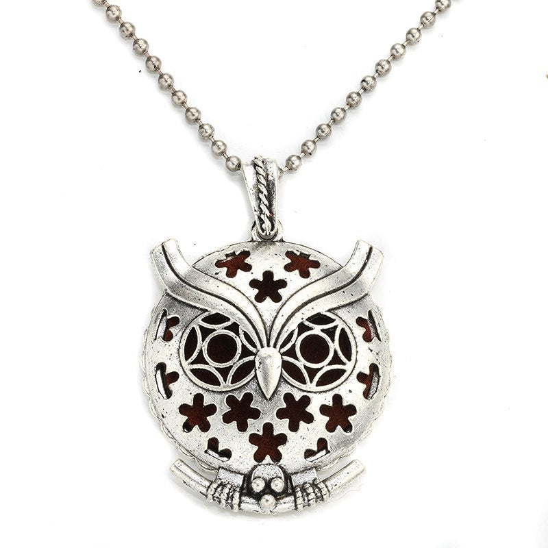 Hollow Owl and Tree DIY Aromatherapy Essential Oil Necklace
