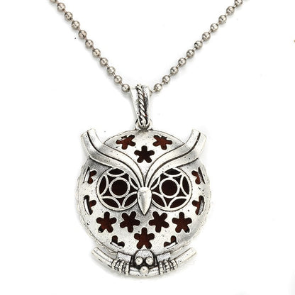 Hollow Owl and Tree DIY Aromatherapy Essential Oil Necklace