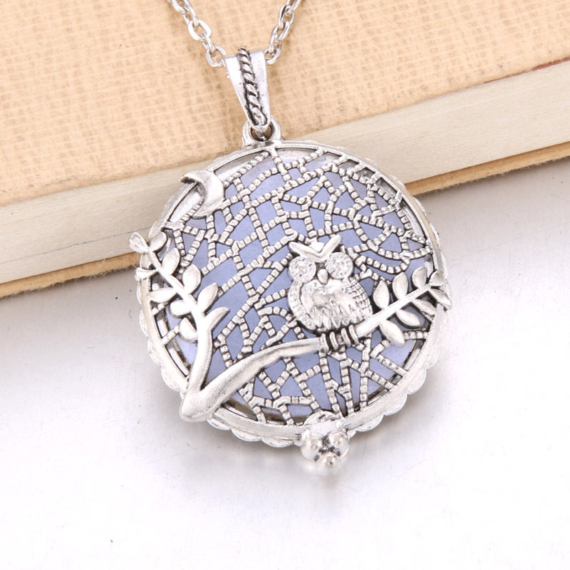 Hollow Owl and Tree DIY Aromatherapy Essential Oil Necklace