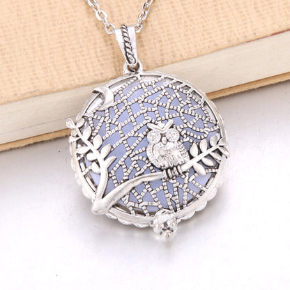 Hollow Owl and Tree DIY Aromatherapy Essential Oil Necklace