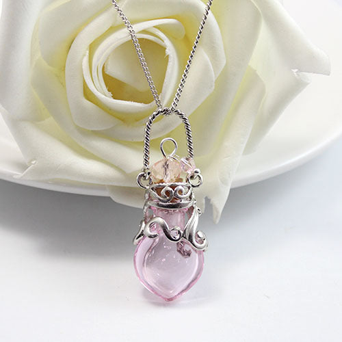 Aromatherapy Essential Oil Glass Necklace Pendant Fashion All-Match