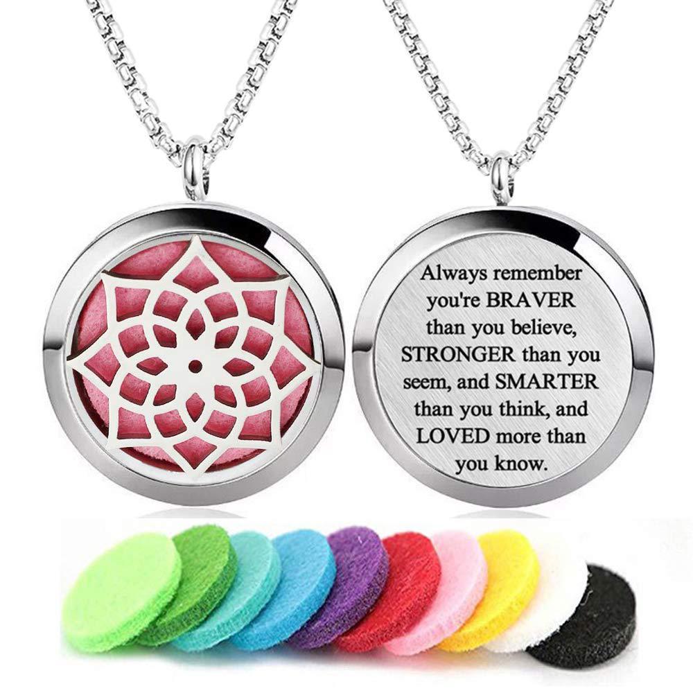 30mm Stainless Steel Aromatherapy Necklace Pendant Hollow Tree Of Life