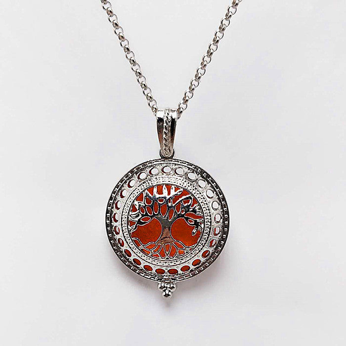 Tree Of Life Alloy Aromatherapy Essential Oil Hollow Pendant Necklace DIY Jewelry