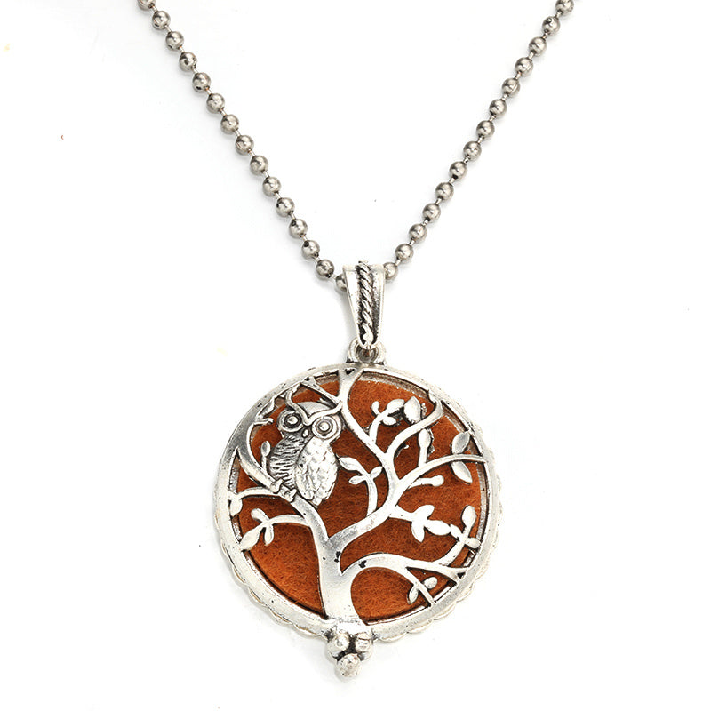 Hollow Owl and Tree DIY Aromatherapy Essential Oil Necklace