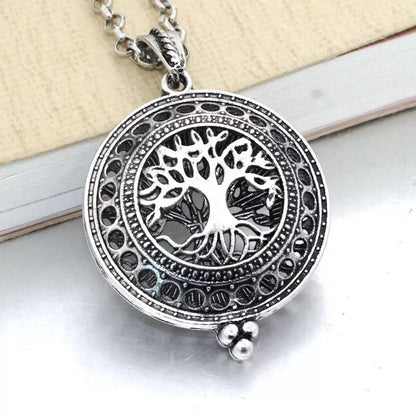 Tree Of Life Alloy Aromatherapy Essential Oil Hollow Pendant Necklace DIY Jewelry