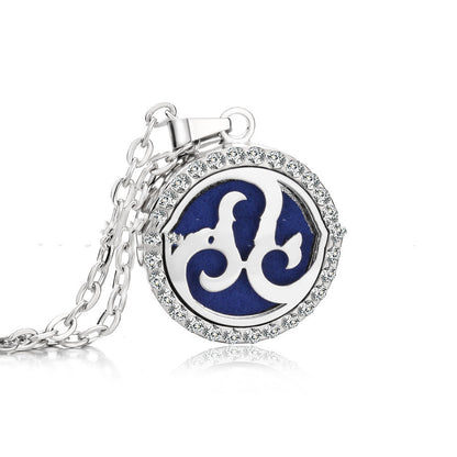Stainless Steel And Diamond Aromatherapy Oil Necklace