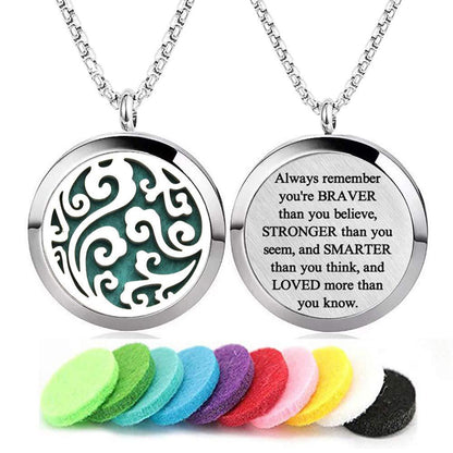 30mm Stainless Steel Aromatherapy Necklace Pendant Hollow Tree Of Life
