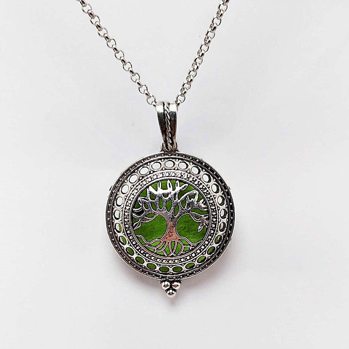 Tree Of Life Alloy Aromatherapy Essential Oil Hollow Pendant Necklace DIY Jewelry