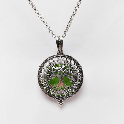 Tree Of Life Alloy Aromatherapy Essential Oil Hollow Pendant Necklace DIY Jewelry